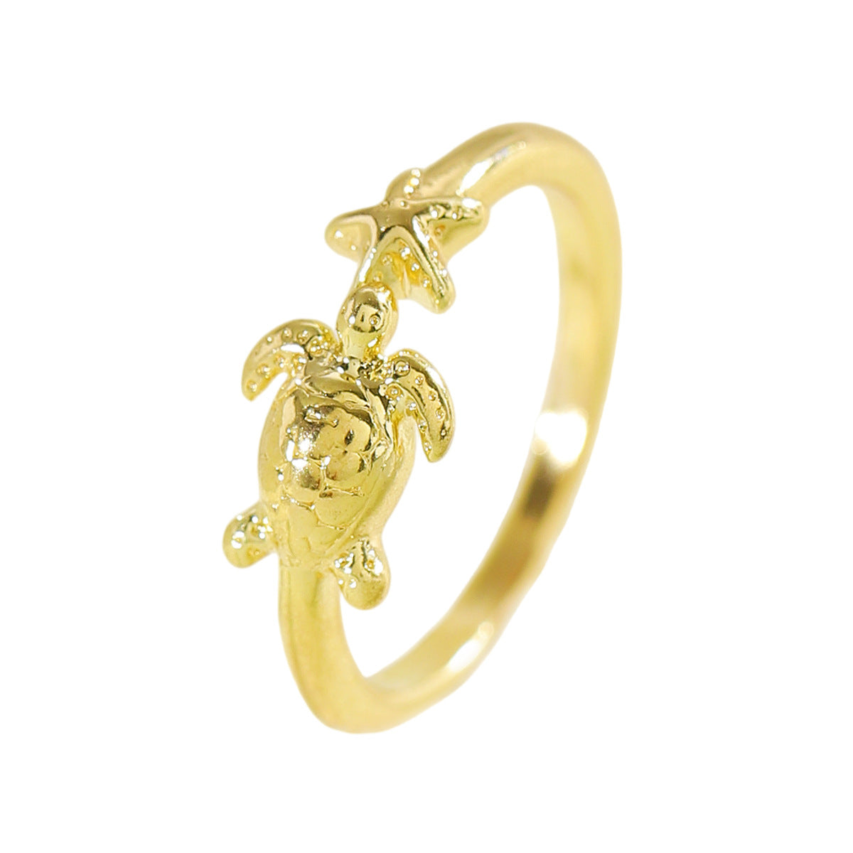 Animal Theme Open Ring Turtle Starfish Design