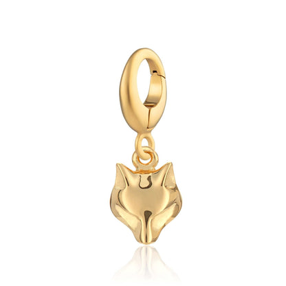 Animal Themed Stainless Steel Gold Plated Pendant Necklace