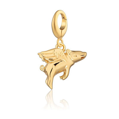 Animal Themed Stainless Steel Gold Plated Pendant Necklace