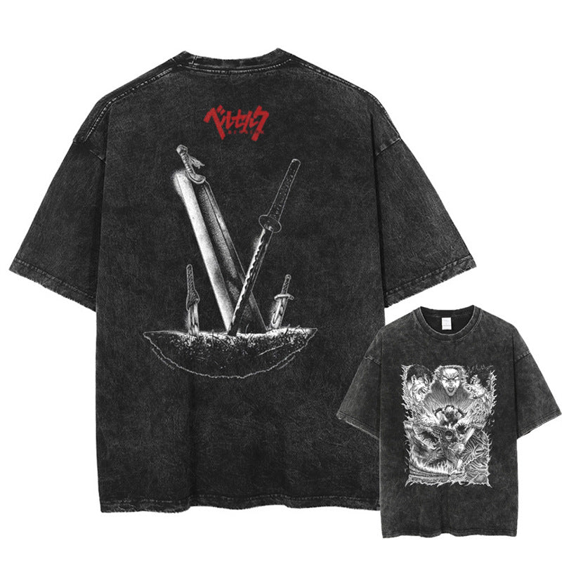 Anime Berserk Guts Graphic Cotton T-Shirt