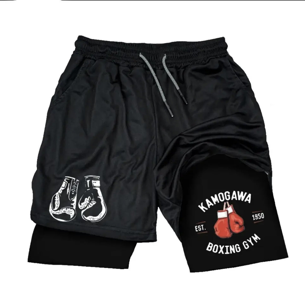 Anime Boxing Double Layer Sports Shorts