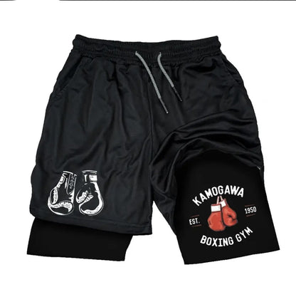 Anime Boxing Double Layer Sports Shorts