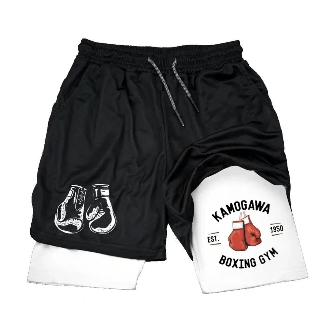 Anime Boxing Double Layer Sports Shorts