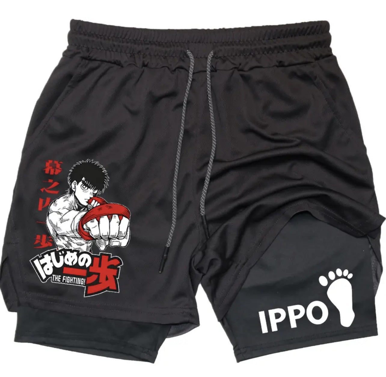Anime Boxing Double Layer Sports Shorts