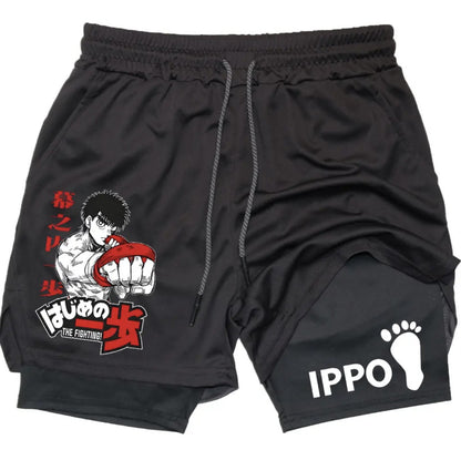 Anime Boxing Double Layer Sports Shorts