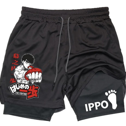 Anime Boxing Double Layer Sports Shorts