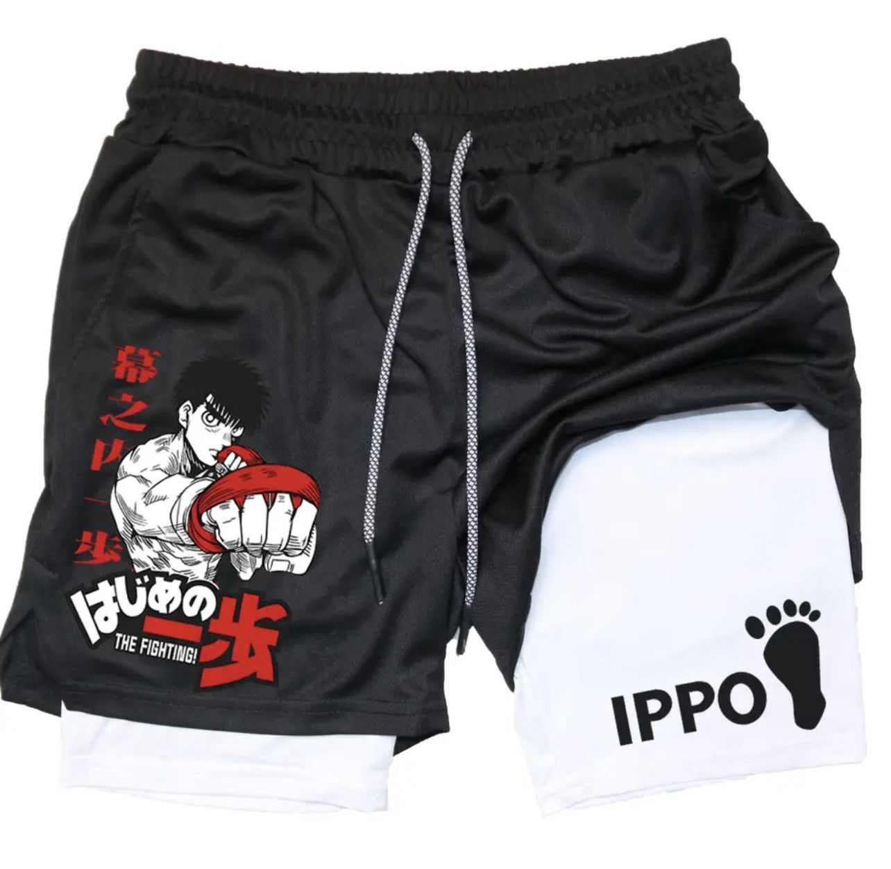 Anime Boxing Double Layer Sports Shorts