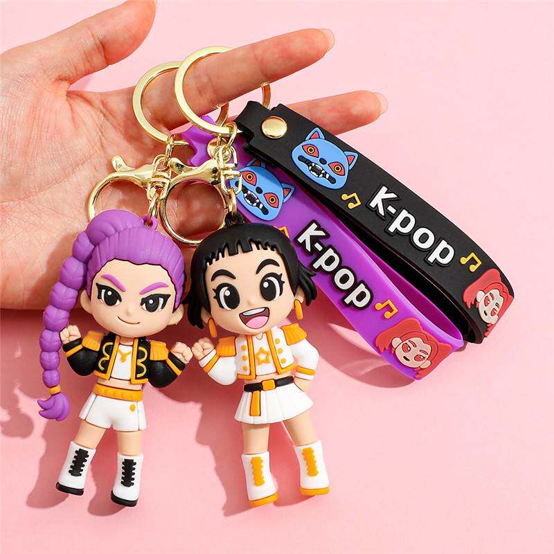 Anime Character Keychain with Gold Buckle
