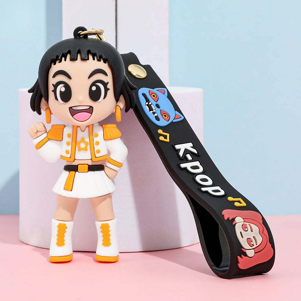 Anime Character Keychain with Gold Buckle