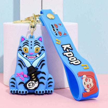 Anime Character Keychain with Gold Buckle