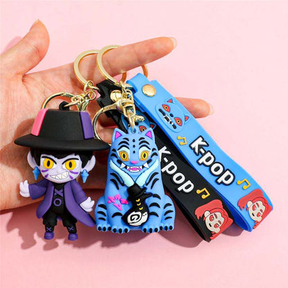 Anime Character Keychain with Gold Buckle