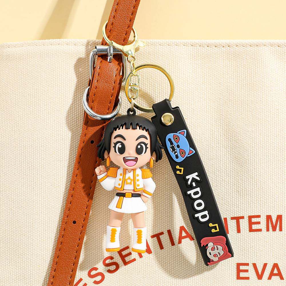 Anime Character Keychain with Gold Buckle