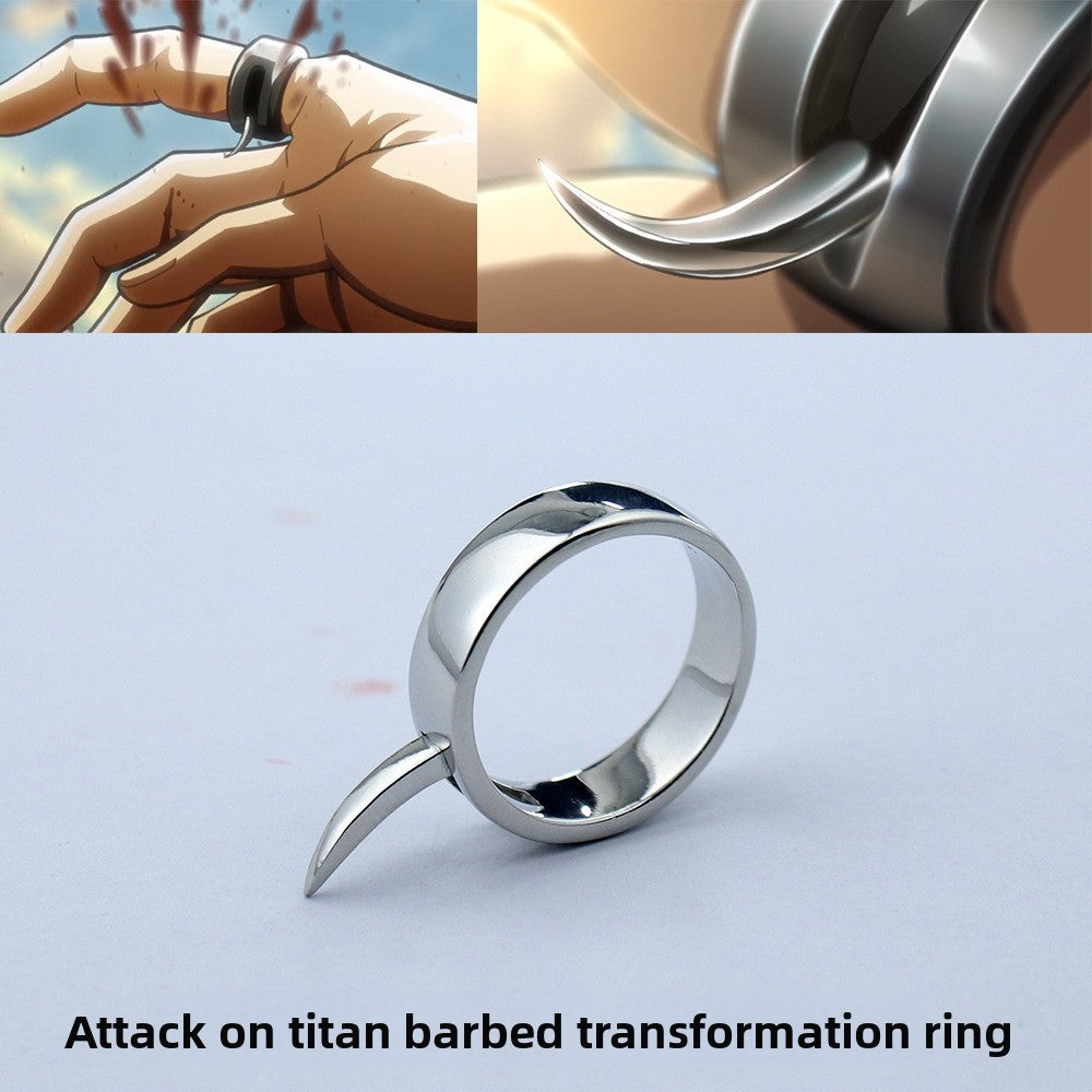 Anime Inspired Geometric Spiked Ring