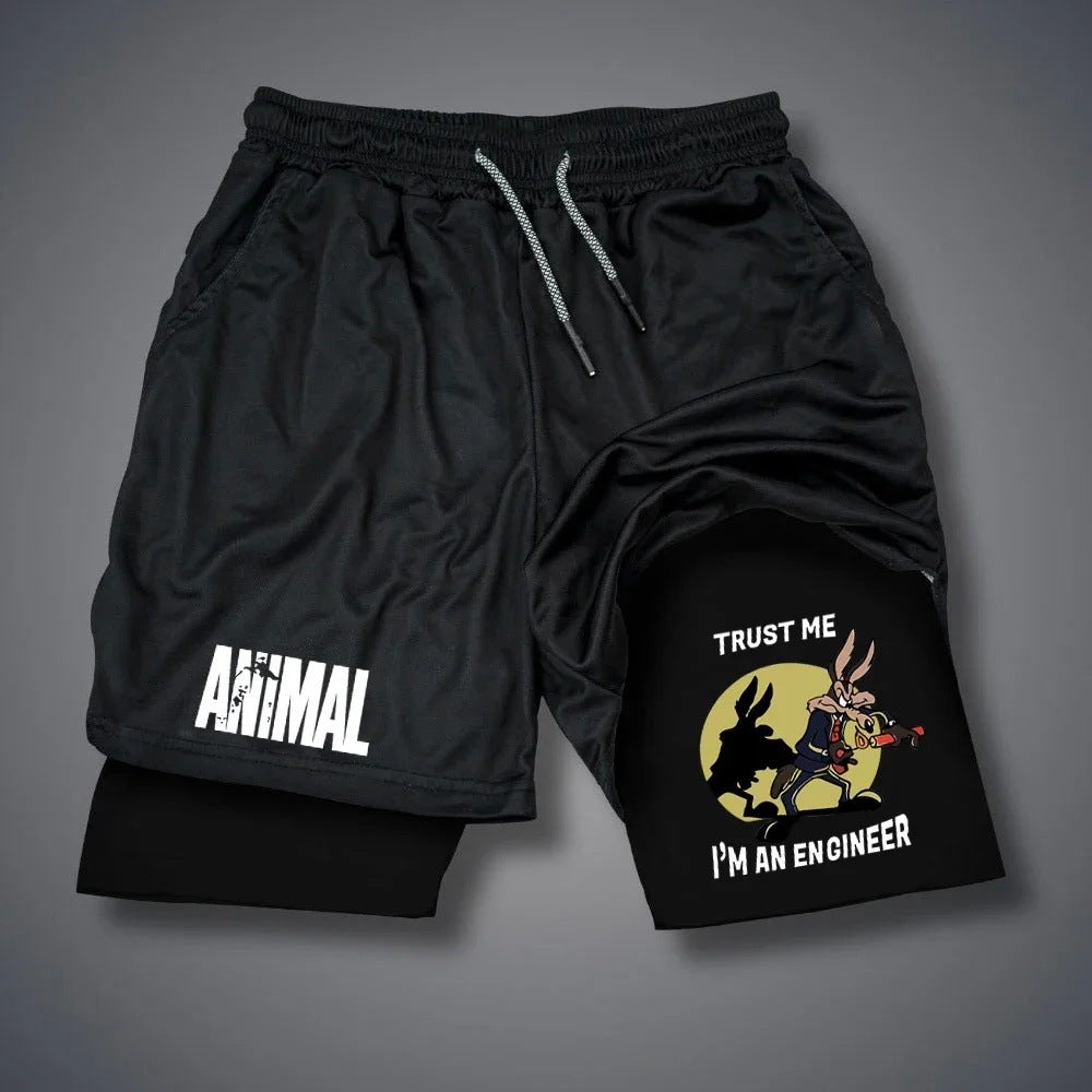 Anime Print High Waist Casual Sports Shorts