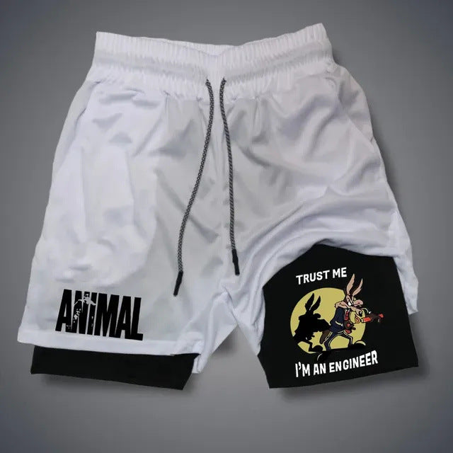 Anime Print High Waist Casual Sports Shorts