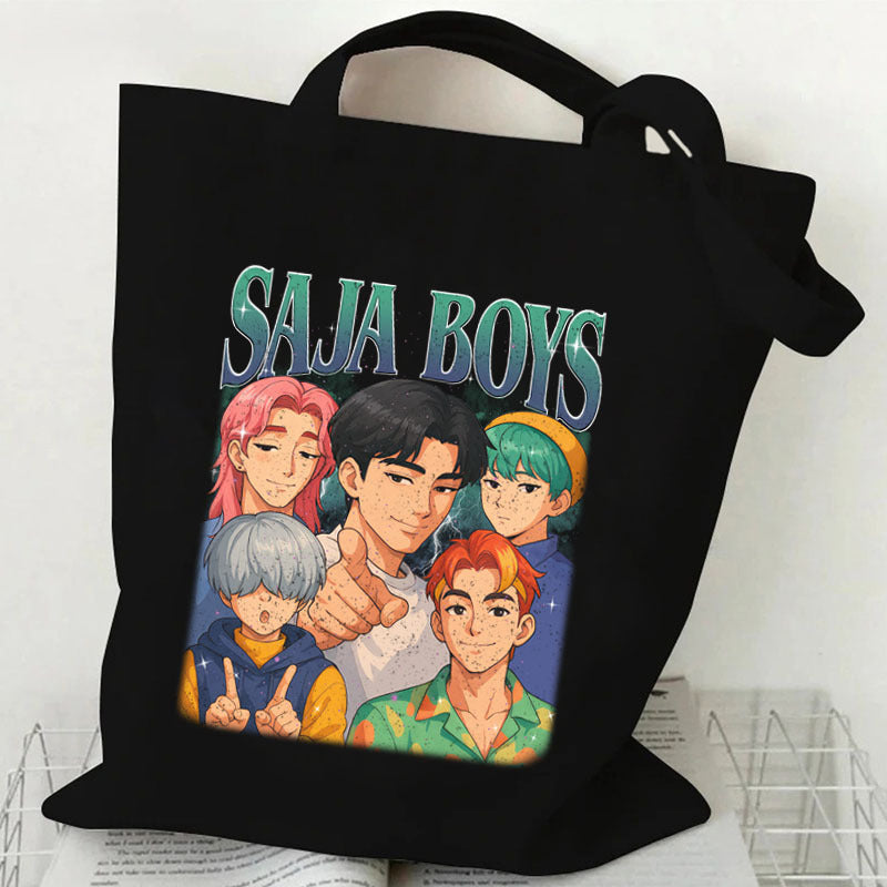 Anime-themed printed canvas bag