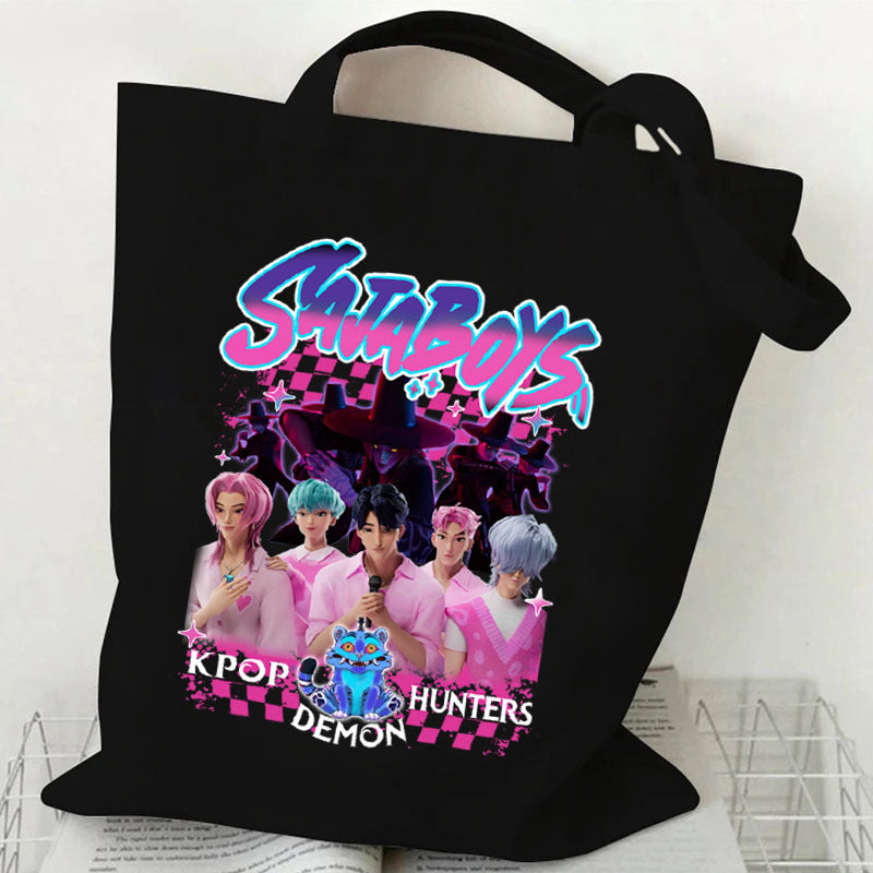 Anime-themed printed canvas bag