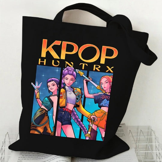 Anime-themed printed canvas bag