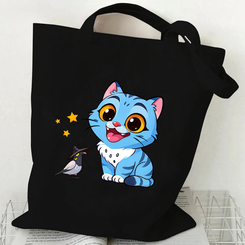 Anime-themed printed canvas bag