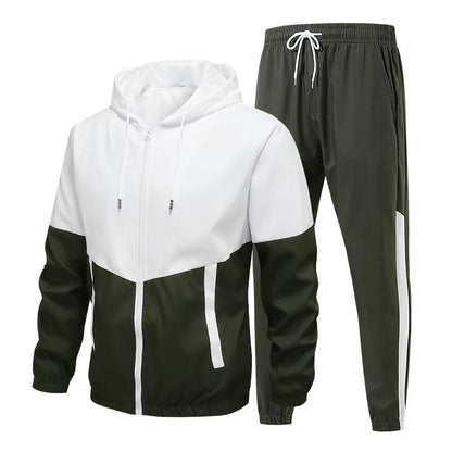 Ankle-Length Pants with Hooded Jacket Set