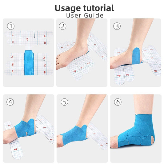 Ankle Pre-Cut Muscle Tape for Ankle Protection Elastic Compression Tape