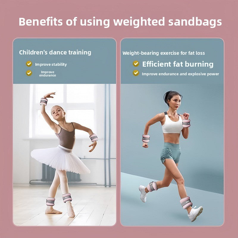 Ankle weights with sandbags for added load