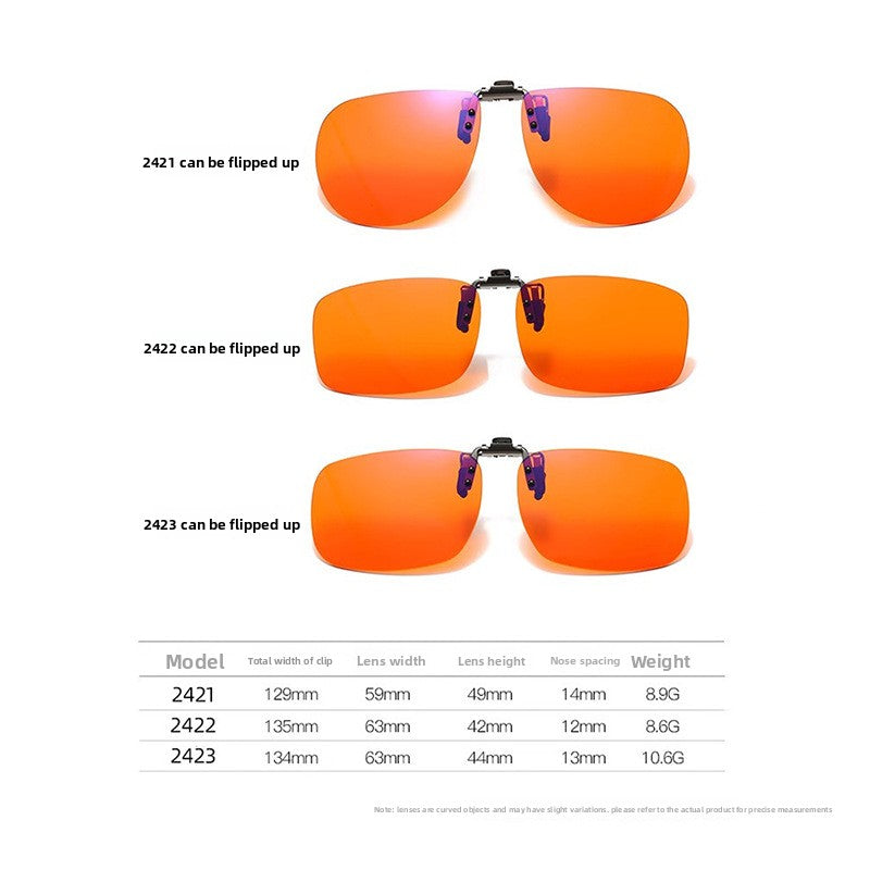 Anti Blue Light Clip On Lenses Flip Up Glasses