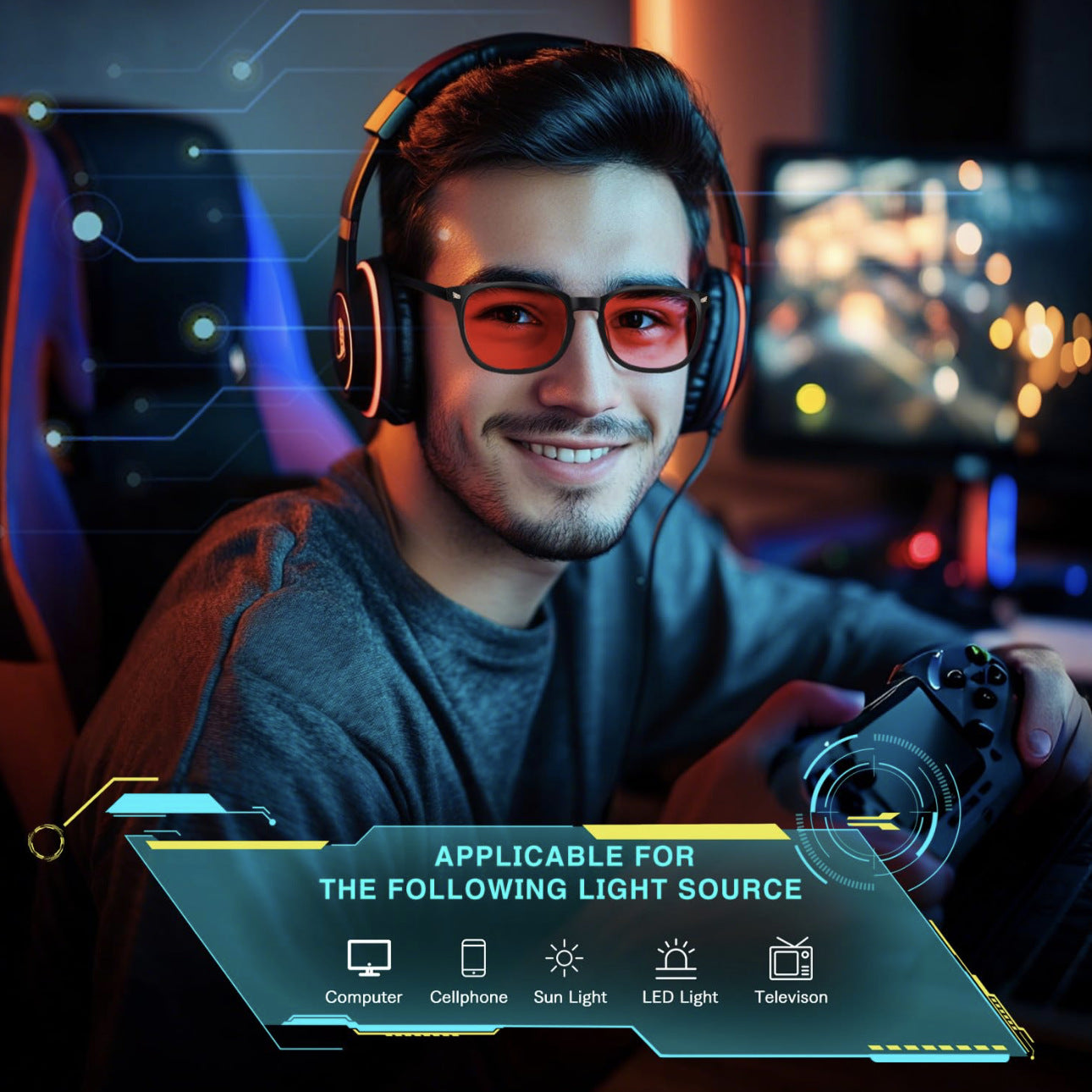 Anti Blue Light Glasses with UV Protection for Sleep Improvement