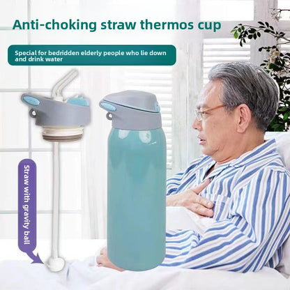 Anti-choking thermal cup for bedridden elderly