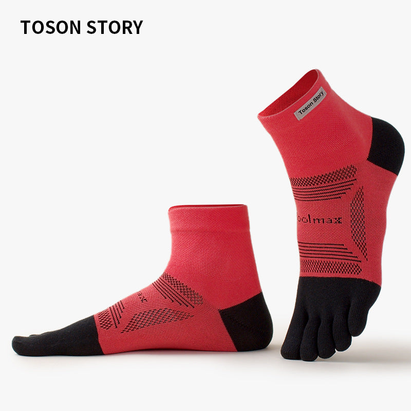 Anti-friction and sweat-absorbing five-finger socks