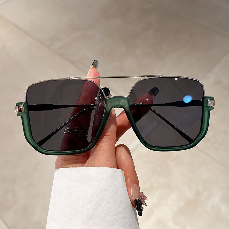 Anti-glare half-frame sunglasses