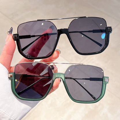 Anti-glare half-frame sunglasses