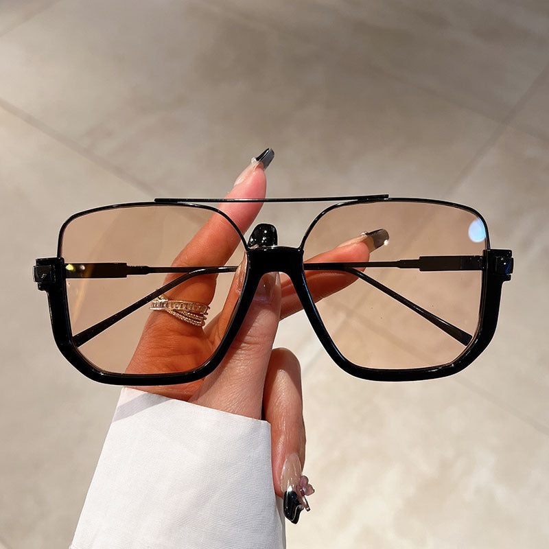 Anti-glare half-frame sunglasses