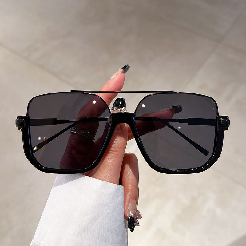 Anti-glare half-frame sunglasses