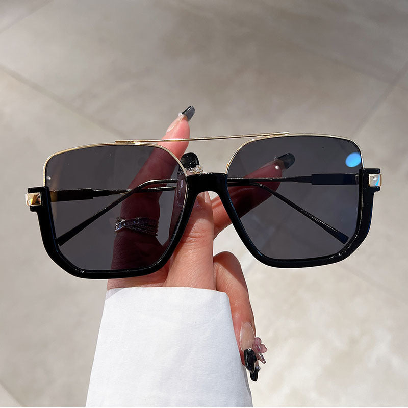 Anti-glare half-frame sunglasses