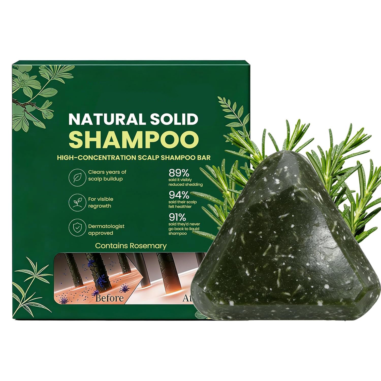 Anti-Hair Loss Shampoo Bar with Herbal Extracts
