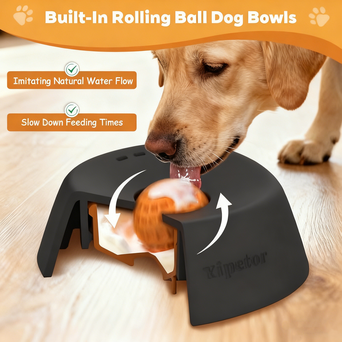 Anti-Overflow Slow-Feeding Pet Bowl