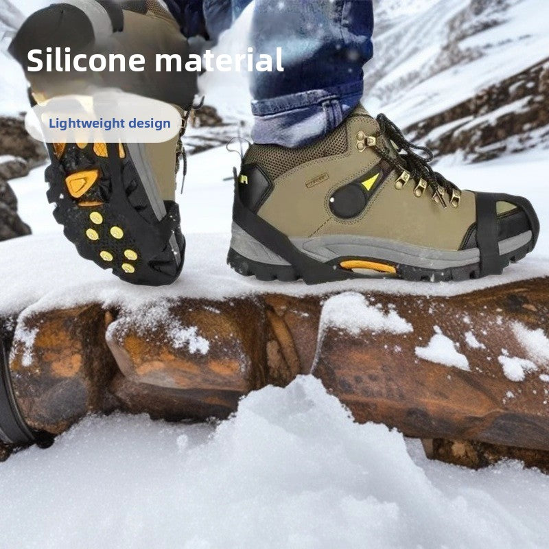 Anti-slip shoe covers and hiking cleats