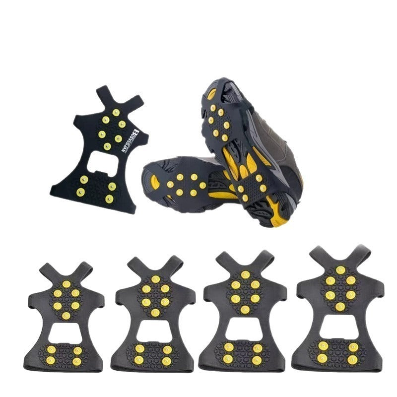 Anti-slip shoe covers and hiking cleats