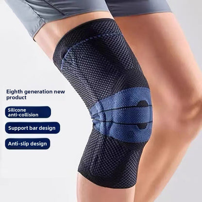 Anti-Slip Silicone Sports Knee Brace with 3D Weaving