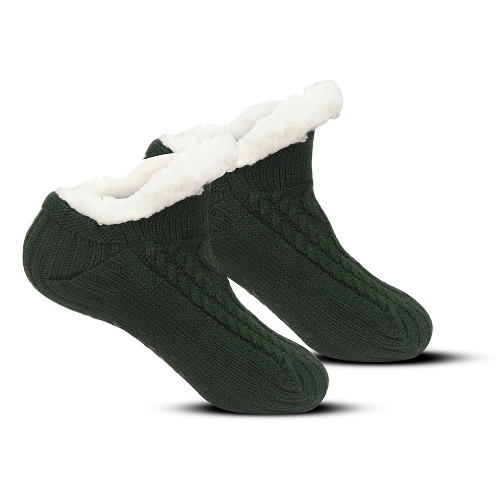 Anti-slip sleep socks with glue on the soles of the feet