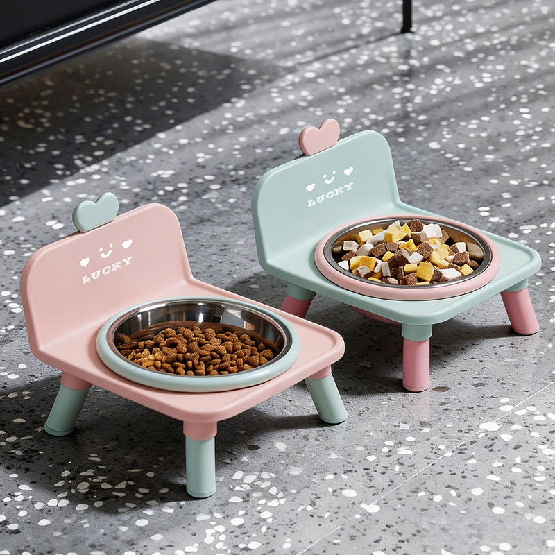 Anti-Spill Ceramic Pet Bowl with Stand