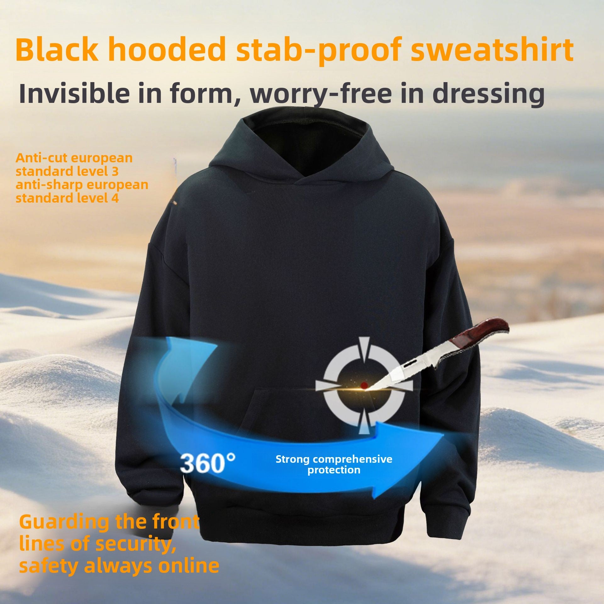 Anti-Stab Protective Hooded Sweatshirt