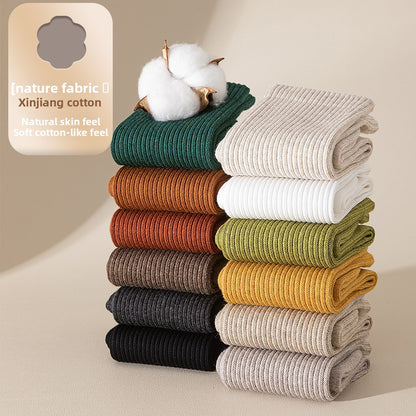 Antibacterial Cotton Mid-Calf Socks for Women