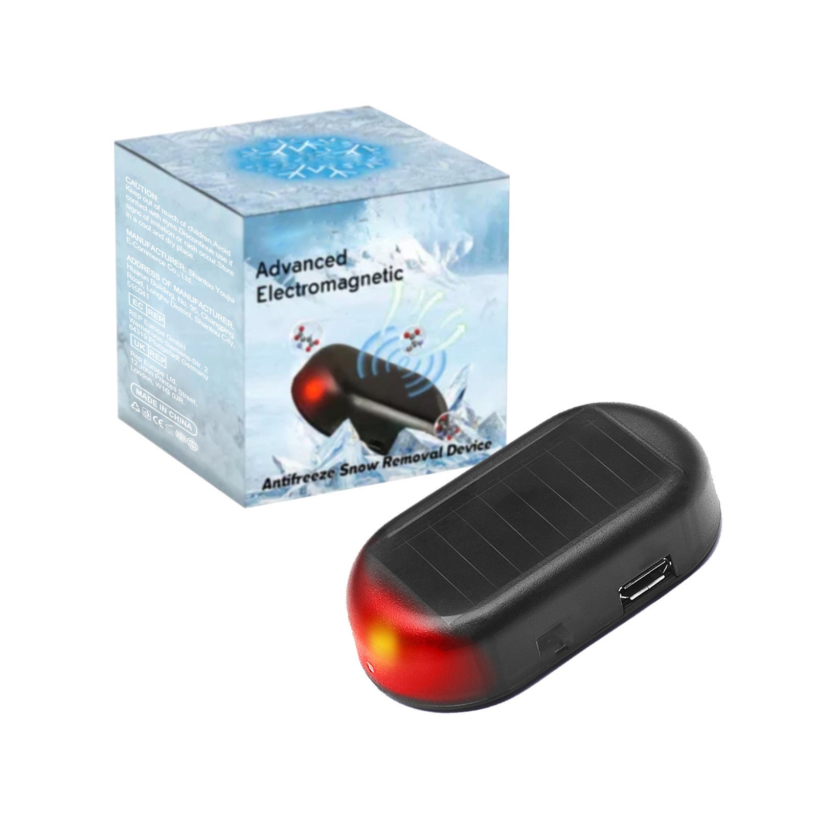 Antifreeze and snow protection device for car windows