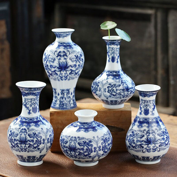 Antique Blue and White Porcelain Vase for Home Decor