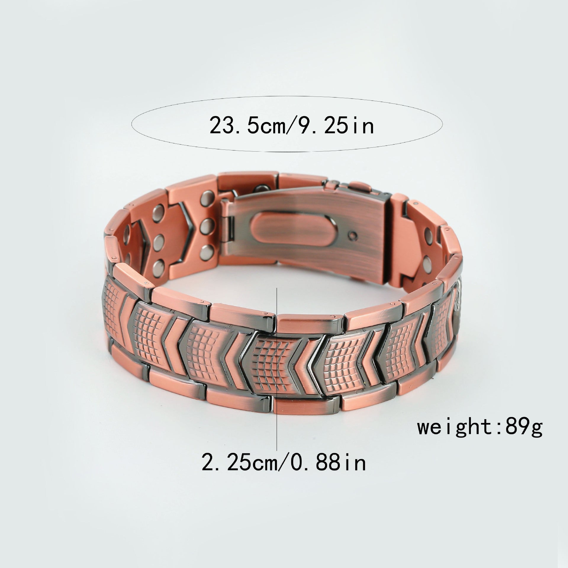 Antique Bronze Magnetic Bracelet Retro Fish Scale Pattern