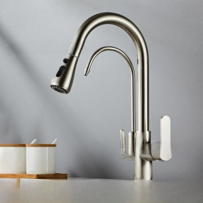 Antique Copper Three-in-One Kitchen Faucet