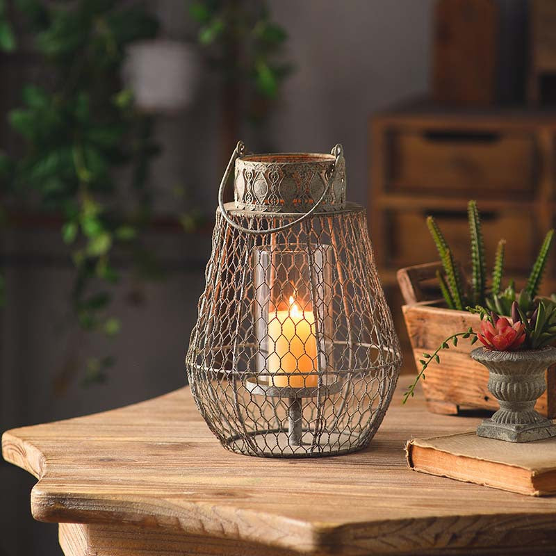 Antique Hollow Iron Candle Holder