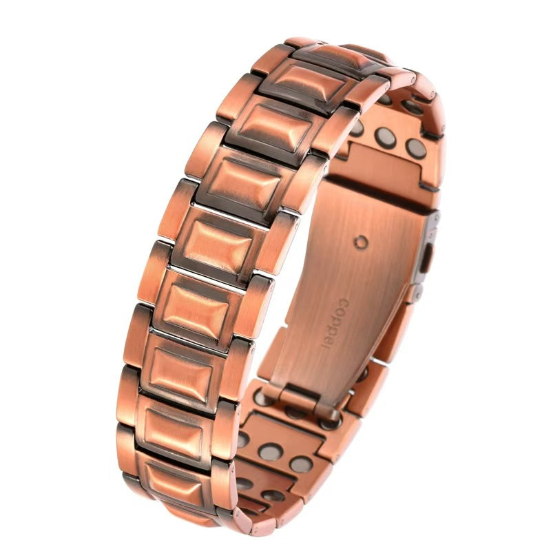 Antique Red Copper Watch Buckle Bracelet Hand Jewelry